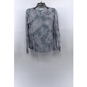 AMERICAN EAGLE Women's Blue Tie-Dye Soft & Sexy Crewneck Long Sleeve Top SZ S